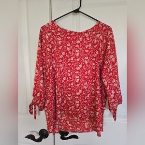 Papermoon Women’s Boutique Red Floral Top Size Large